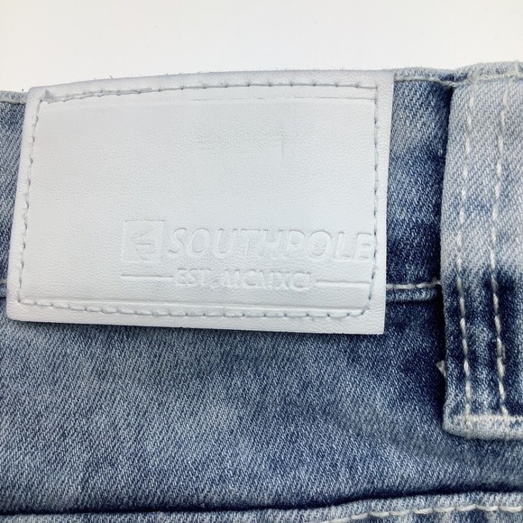 SouthPole Mens Skinny Acid Wash Distressed Jeans Size‎ 34 x 32 - Picture 4 of 7